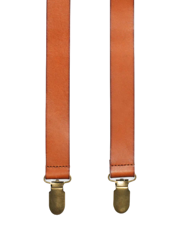 Brown Leather Suspenders