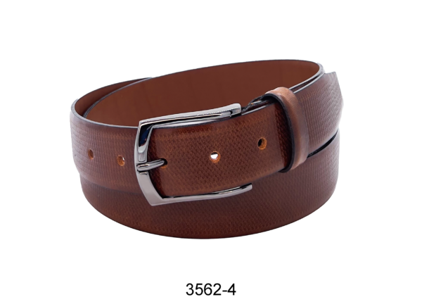 Textured Leather Belt in Brown