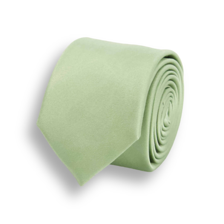 Solid Satin Sage Green Tie