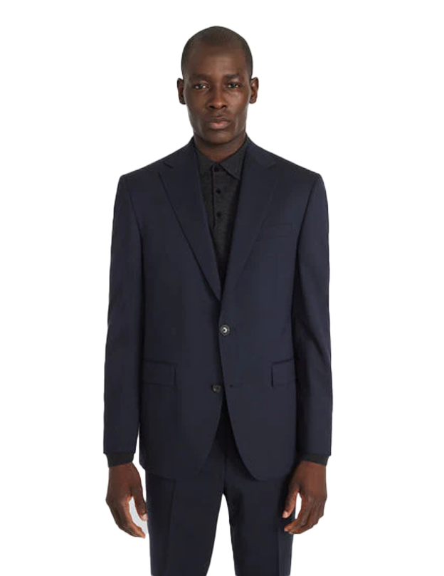 3SIXTY5 Elon Contemporary Trim Suit Jacket in Blue