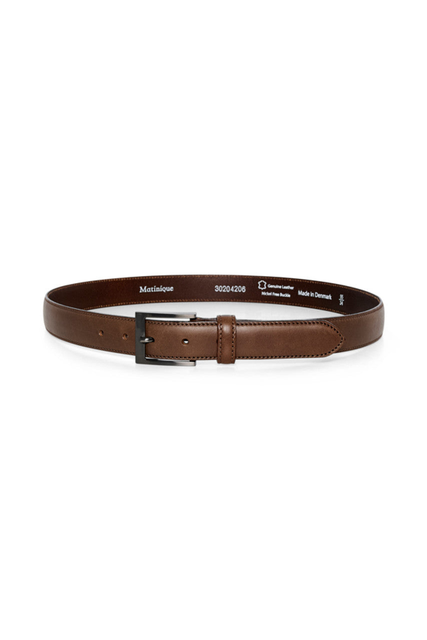 Frank Stitch Leather Belt in Espresso