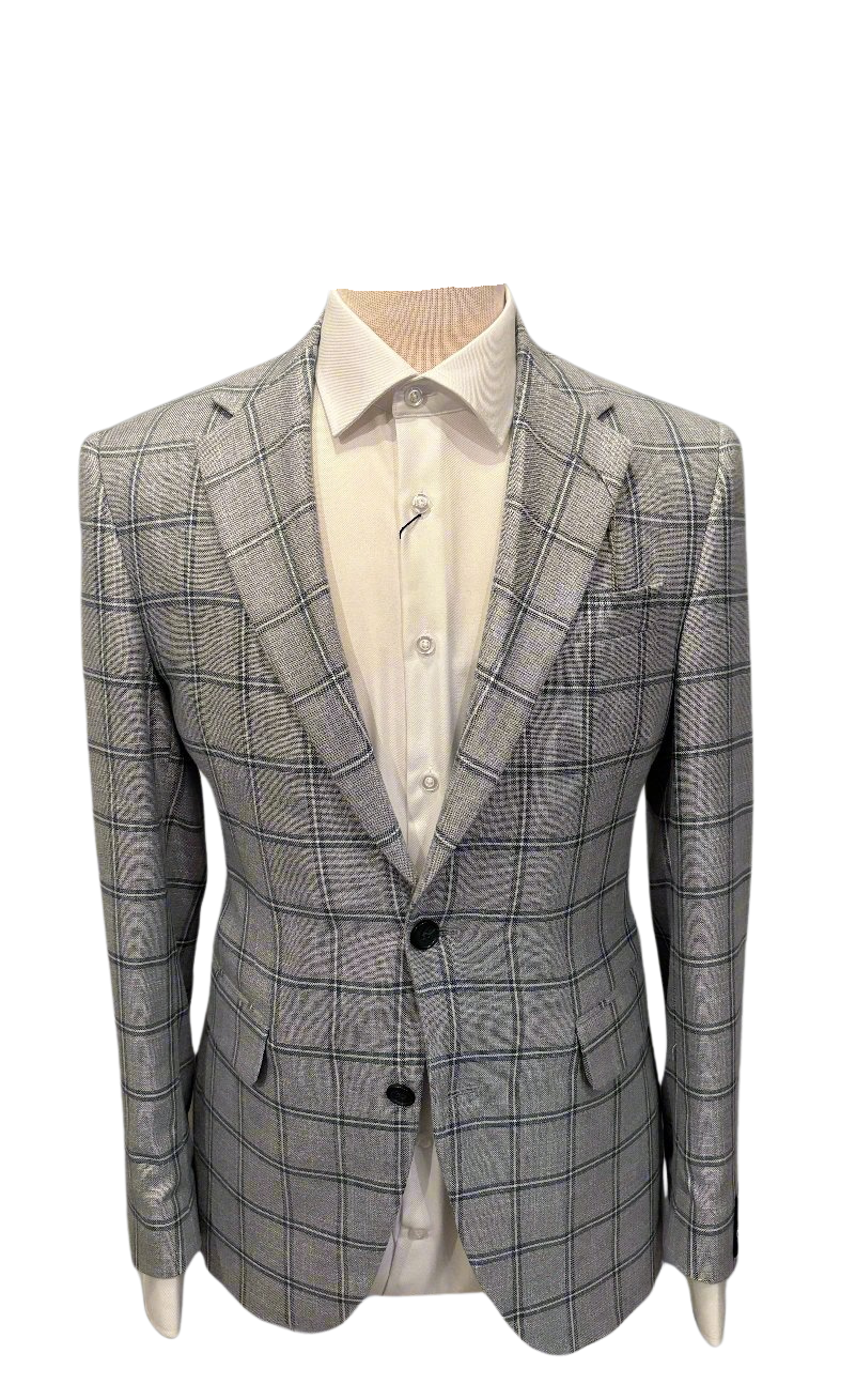 Coppley Light Grey/Blue Check Sport Coat