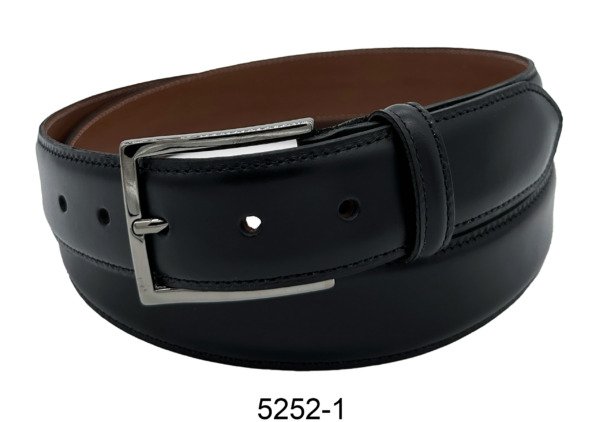 Smooth Finish Leather Belt in Black