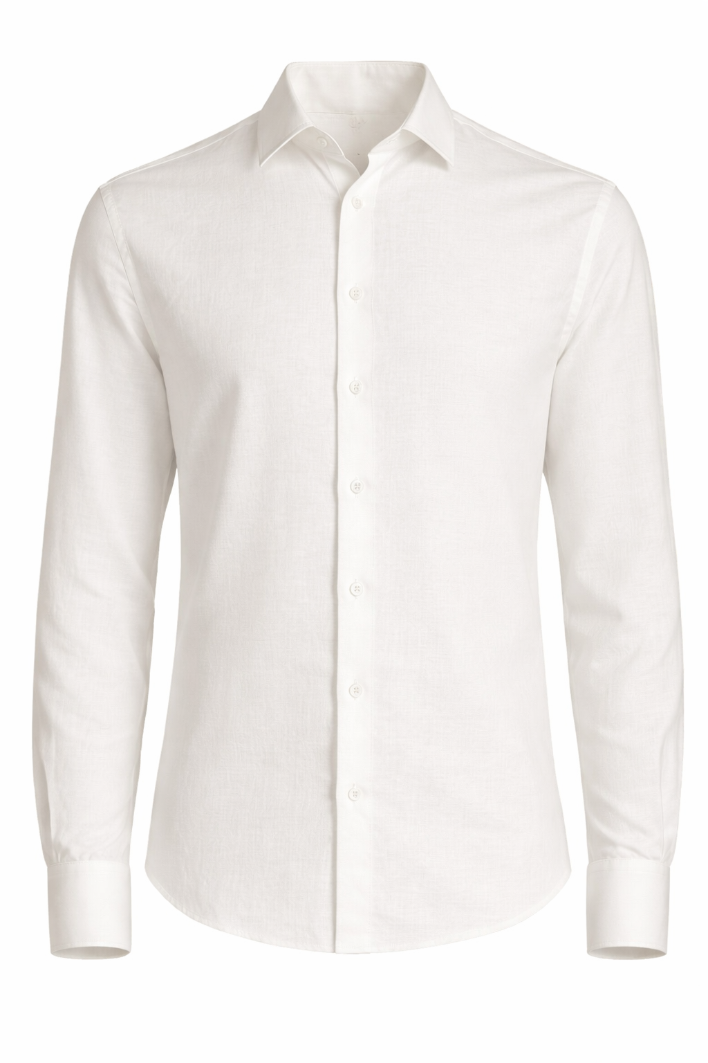 Linen/Cotton LS Button Down in White