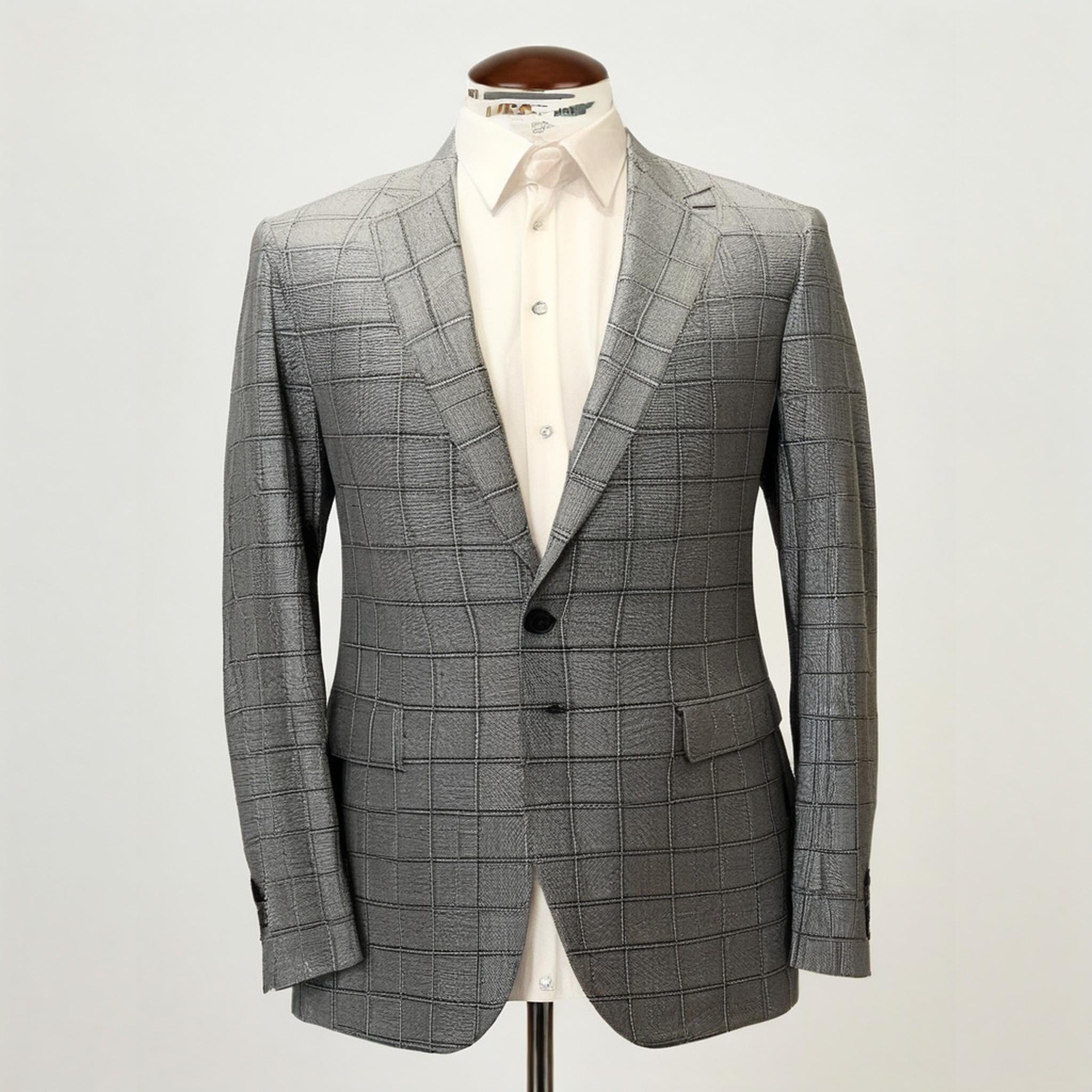 Coppley Light Grey/Blue Check Sport Coat