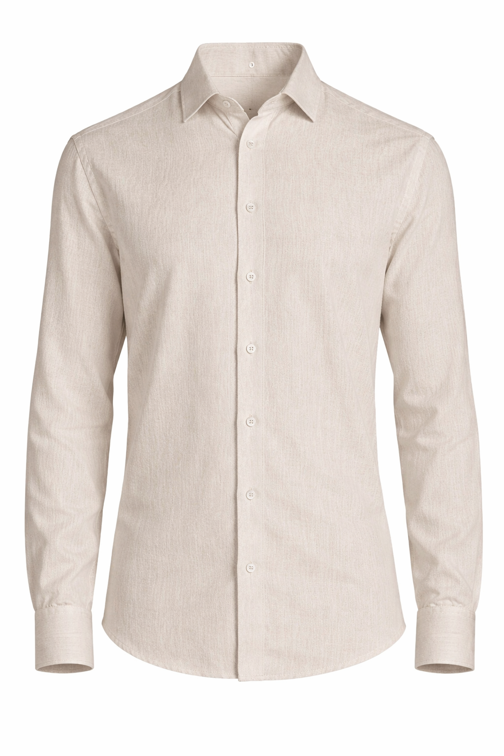 Linen/Cotton LS Button Down in Beige