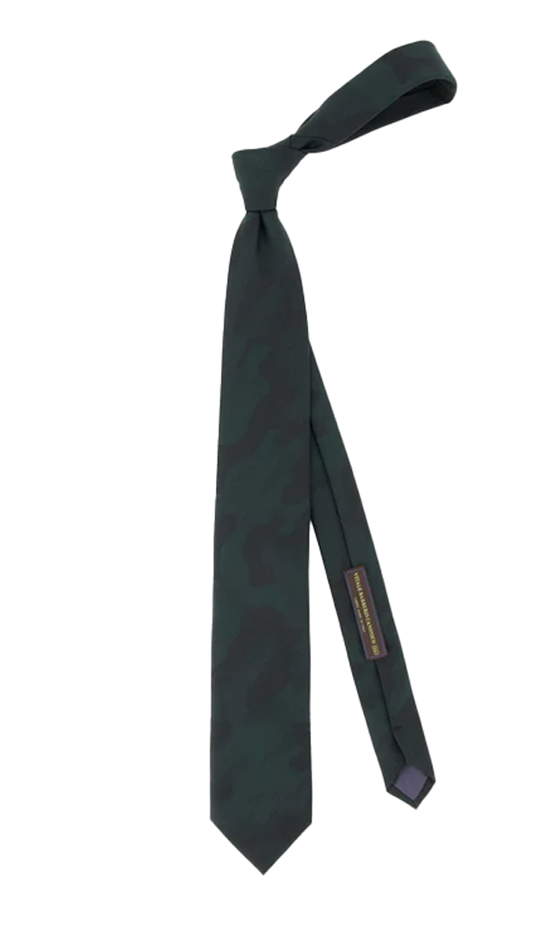 Barberis Wool Camuffare Olive Green Tie
