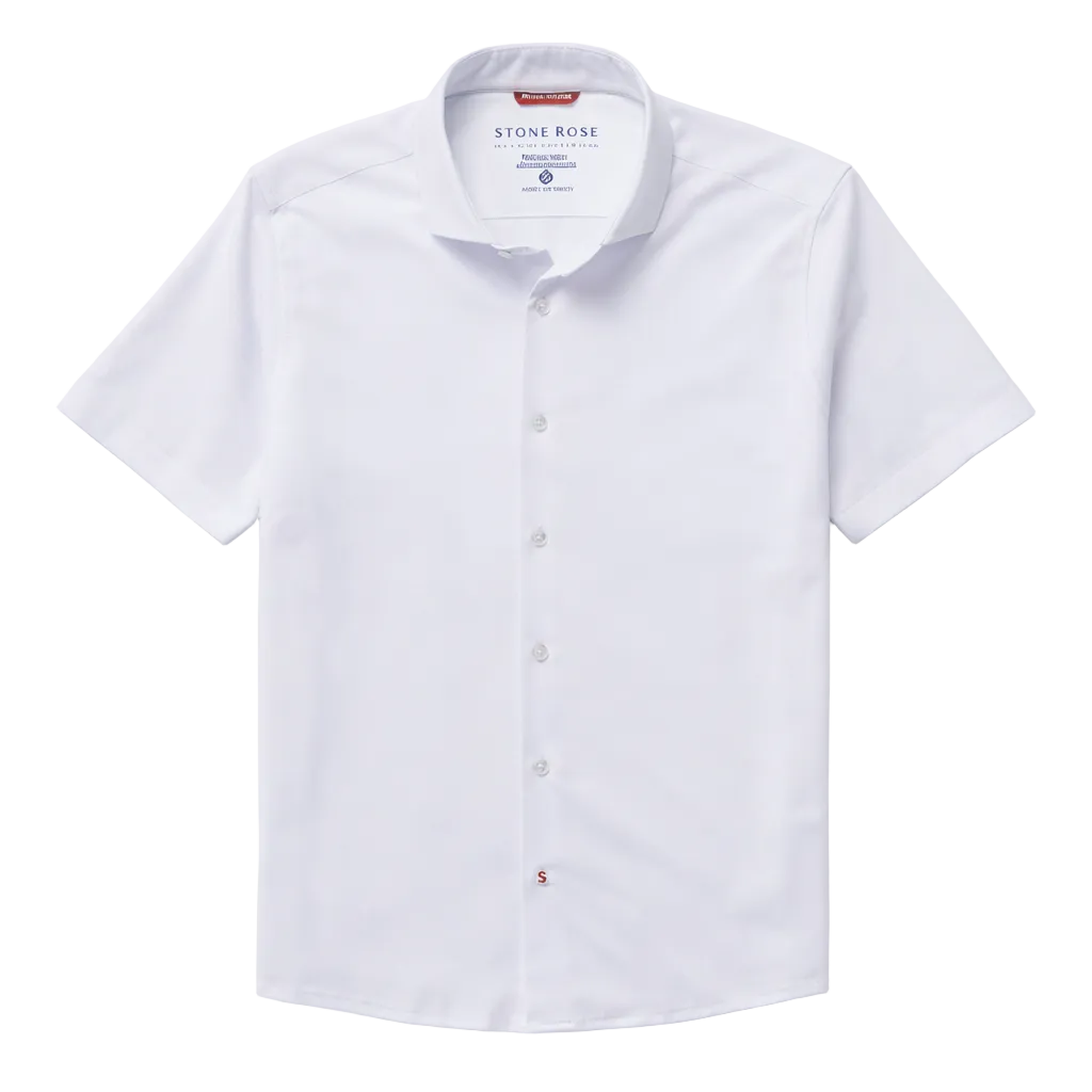 White Knit SS Stretch Button-Down Shirt