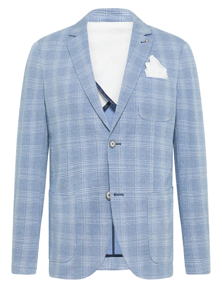 Check Stretch Jacket in Blue