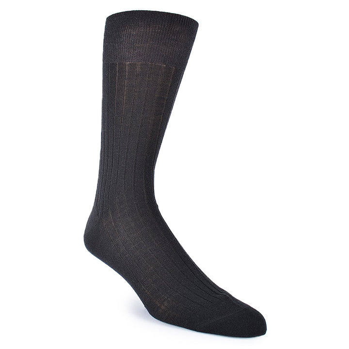 Black Ribbed Dress Sock