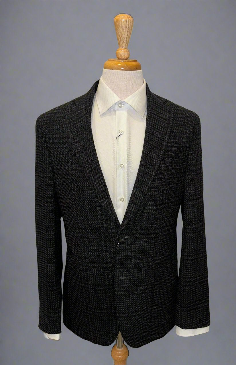 Black/Grey Houndstooth Checked Sport Coat