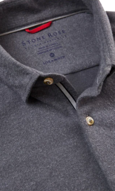Grey T-Series Solid Jersey Long Sleeve Fleece Shirt