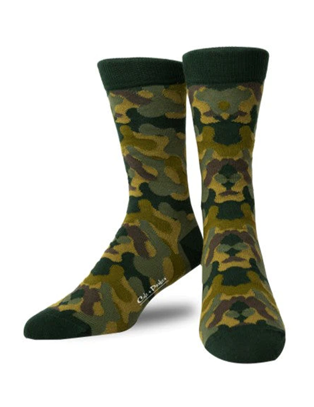 Green Camouflage Dress Socks