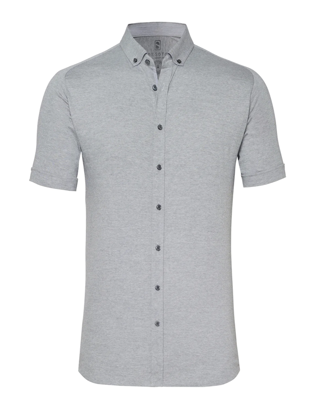 Grey Pique Short Sleeve Shirt
