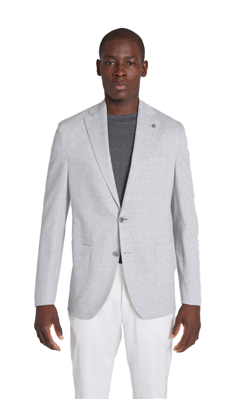 Knit blazer in light grey 