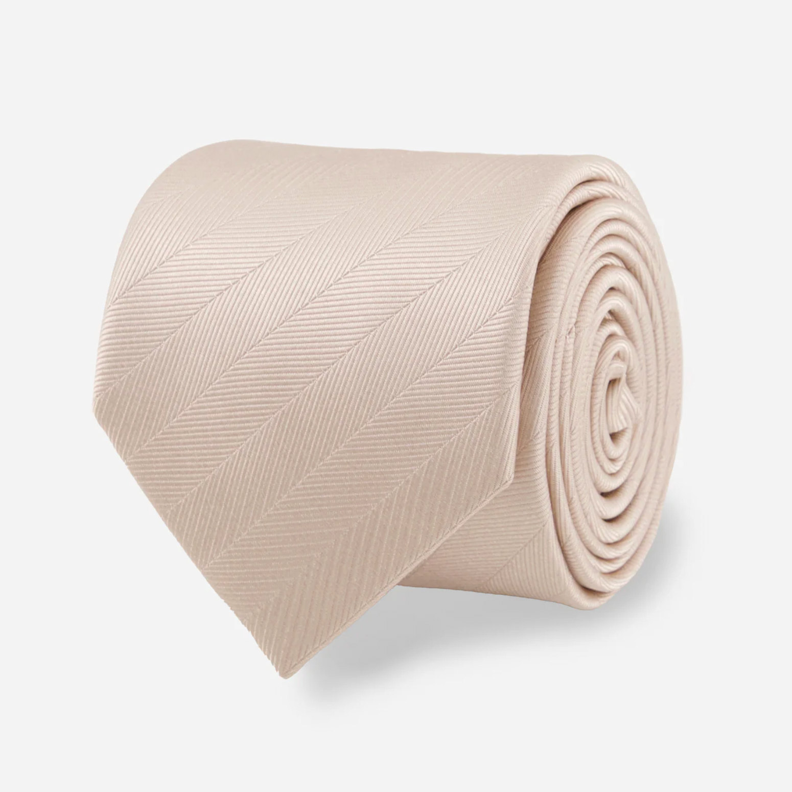 Herringbone Vow Light Champagne Tie