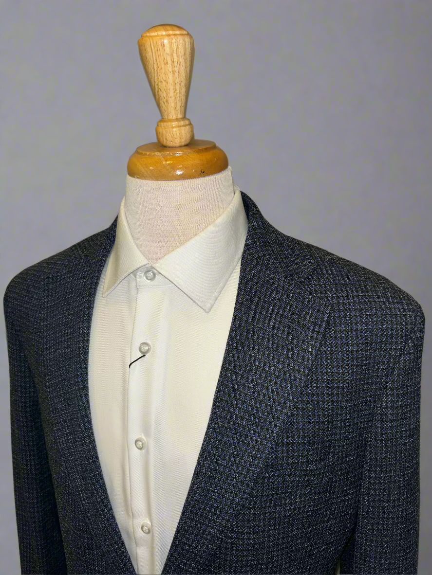 Navy/Grey Micro Check Sport Coat