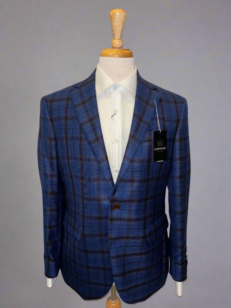 Coppley Navy/Brown Checked Sport Coat