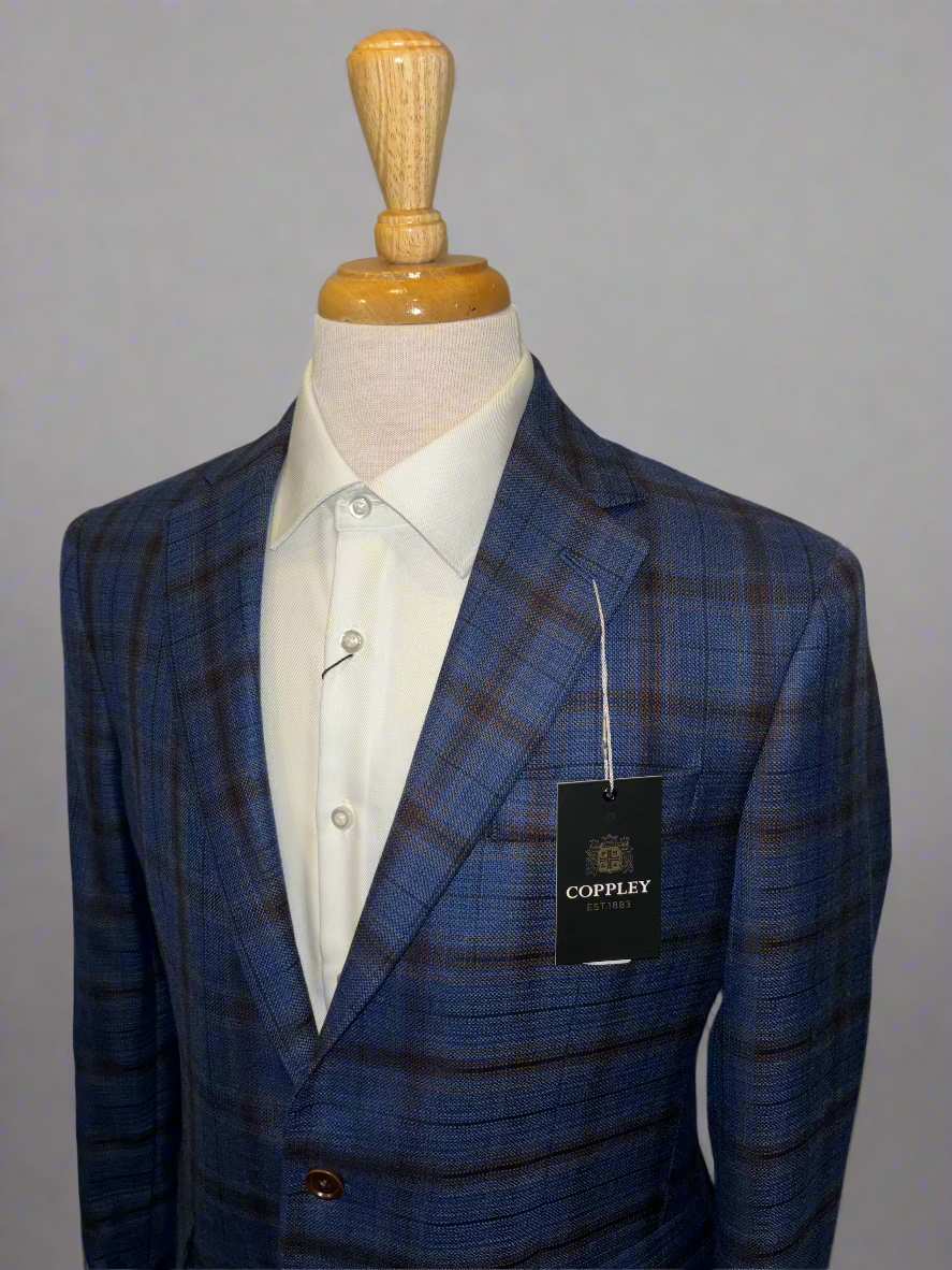 Coppley Navy/Brown Checked Sport Coat