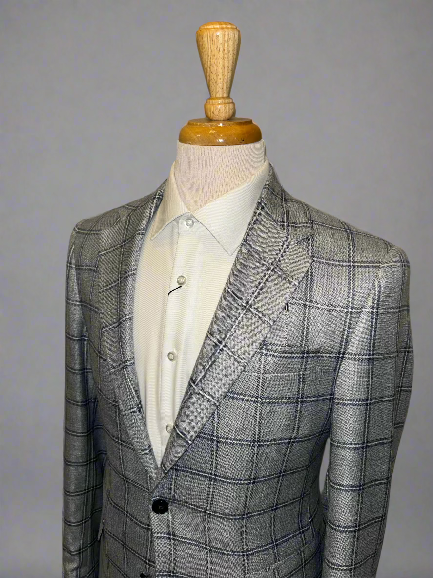 Coppley Light Grey/Blue Check Sport Coat