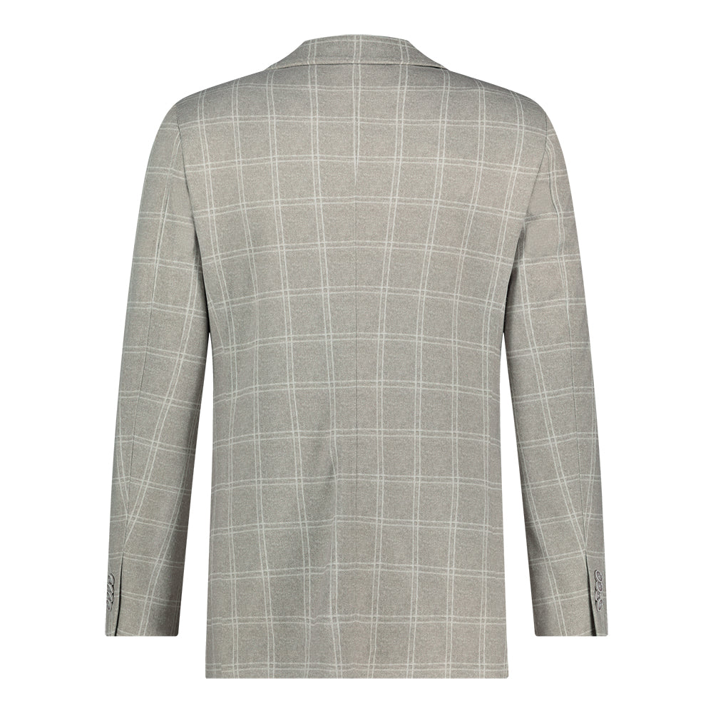 Stretch Jersey Taupe Check Sport Coat