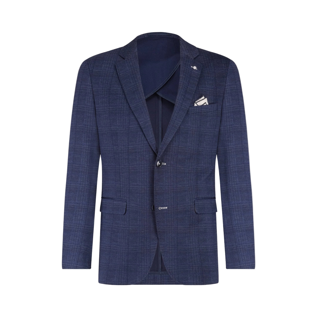 Navy Checked Sport Coat