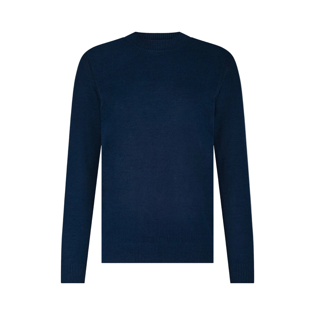 The Chenille Mock Neck in Navy