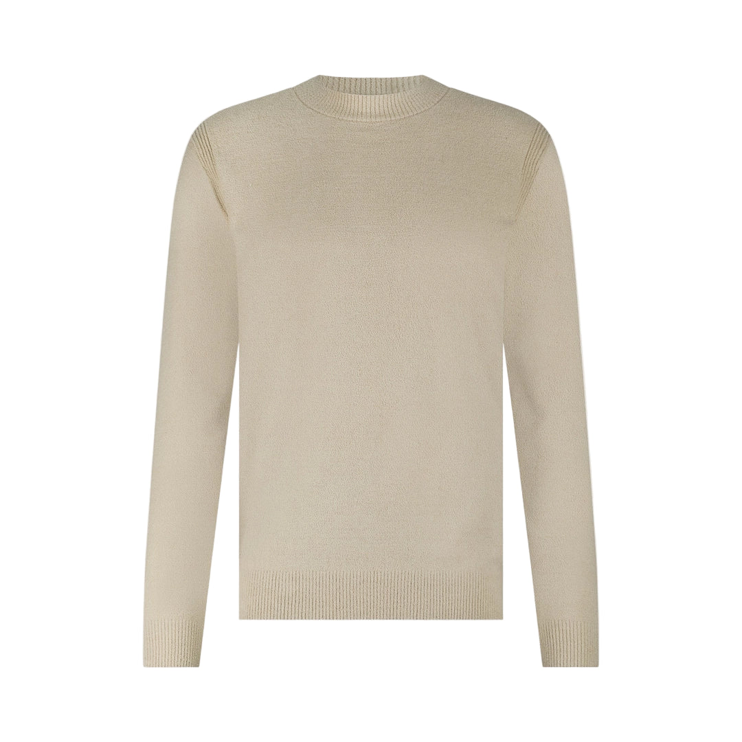 The Chenille Mock Neck in Stone