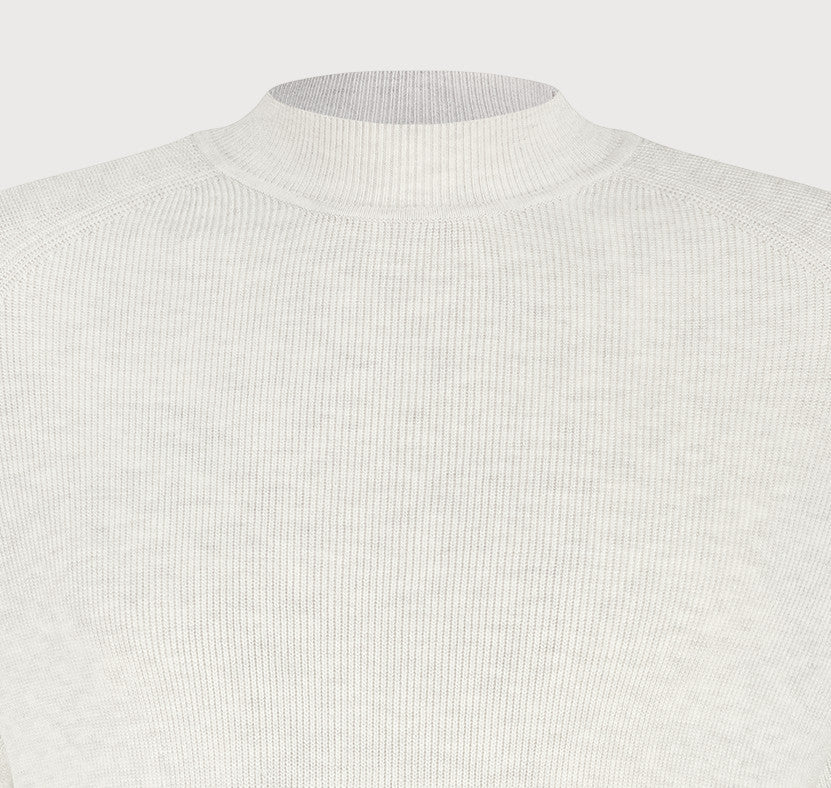 Mock Neck Pullover in Off White