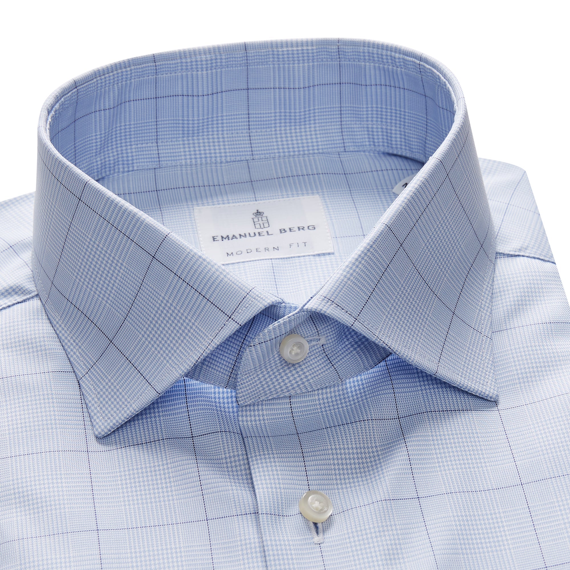 Traveller Dress Shirt in Blue Glen Check