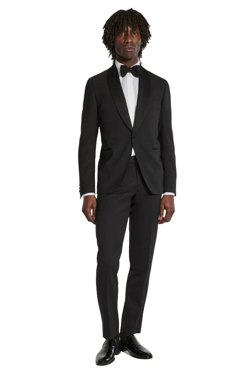 Black Shawl Collar Solid Tuxedo Jacket
