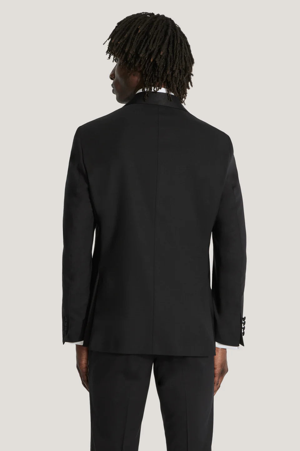 Black Shawl Collar Solid Tuxedo Jacket