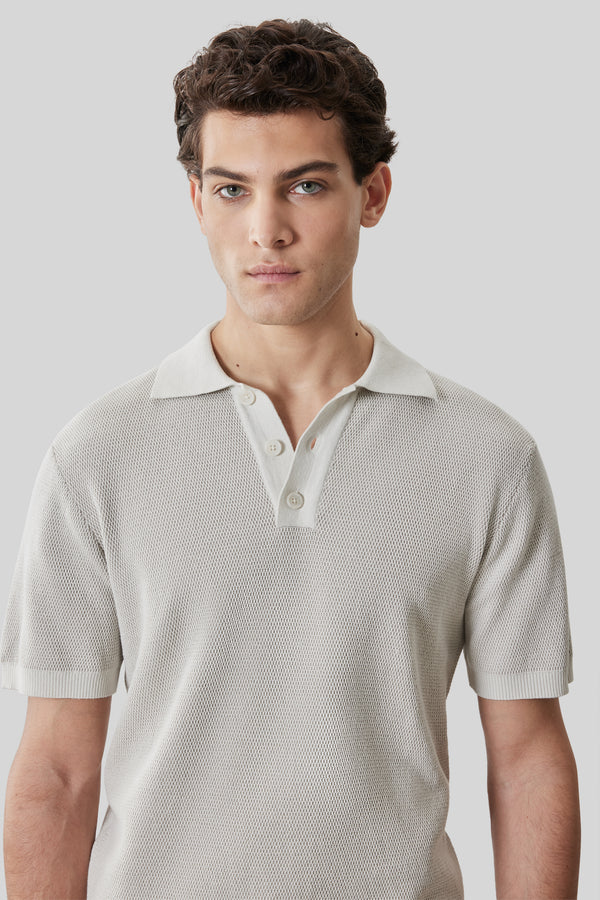 Ronric Sweater Polo in Sand