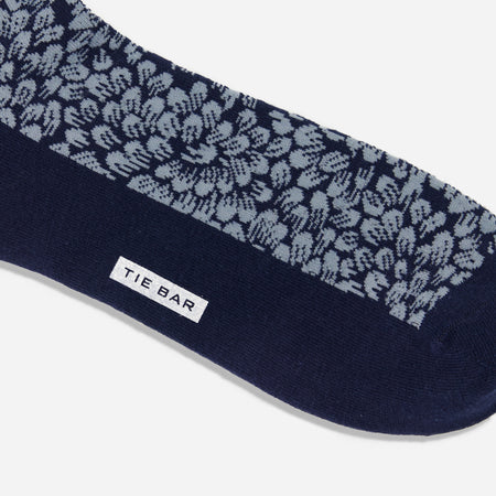 Bloom Floral Navy Dress Socks