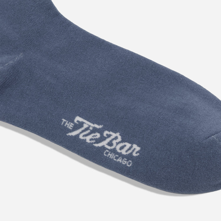 Kinzie Solid Slate Blue Dress Socks