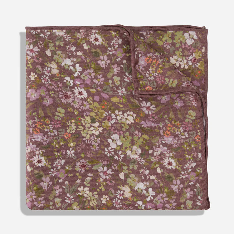 Kelly Ventura x Tie Bar Perennials Floral Vintage Mauve Pocket Square