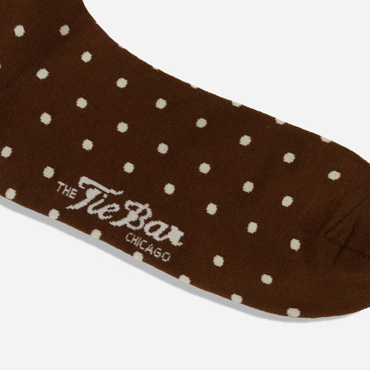 Southport Dot Chocolate Brown Dress Socks