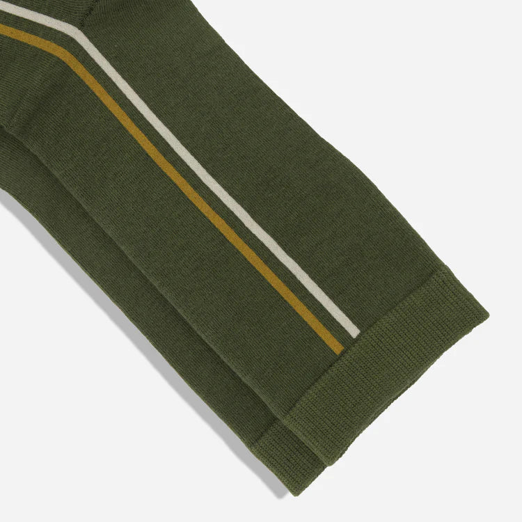 Halsted Stripe Olive Dress Socks