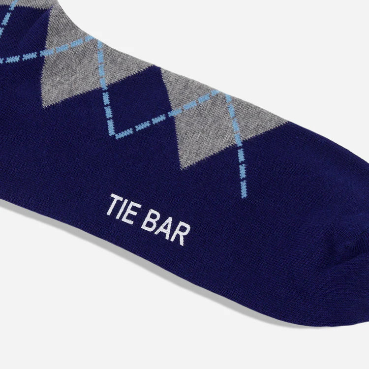 New Argyle Navy Dress Socks