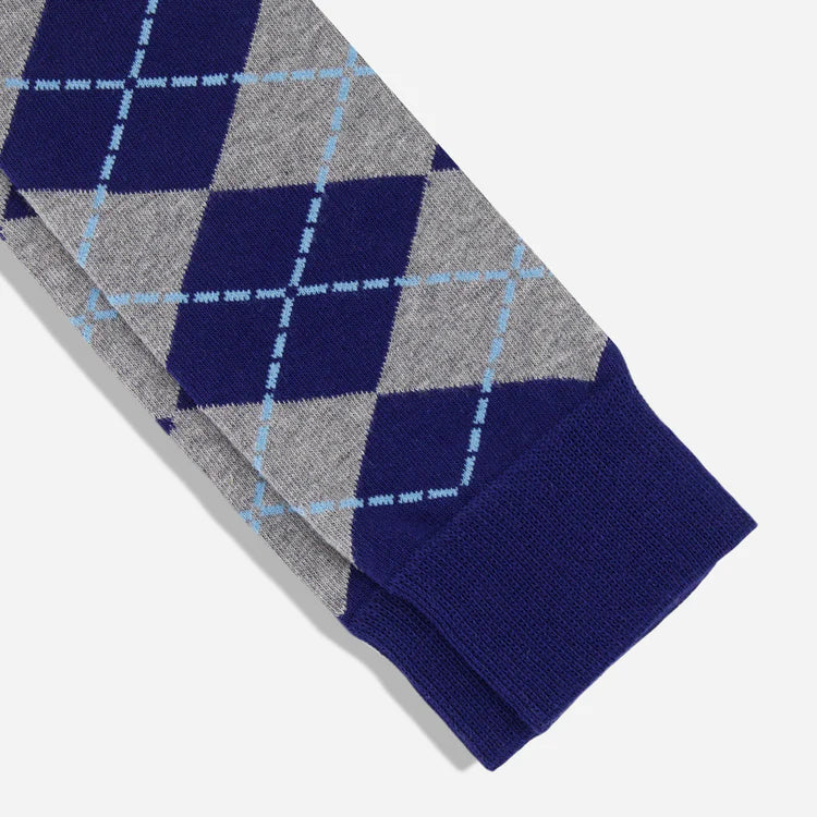 New Argyle Navy Dress Socks