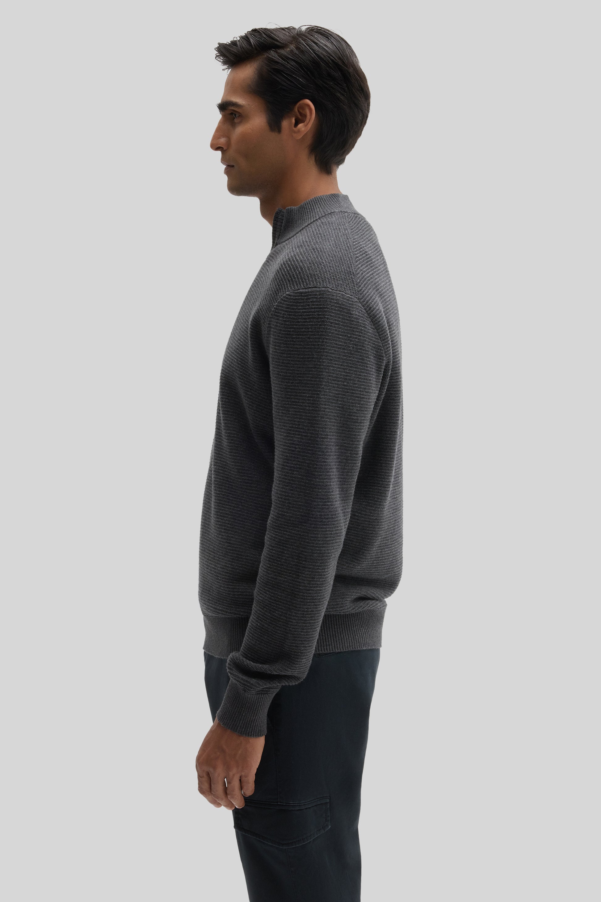 Gonzalo Quarter Zip Sweater in Graphite