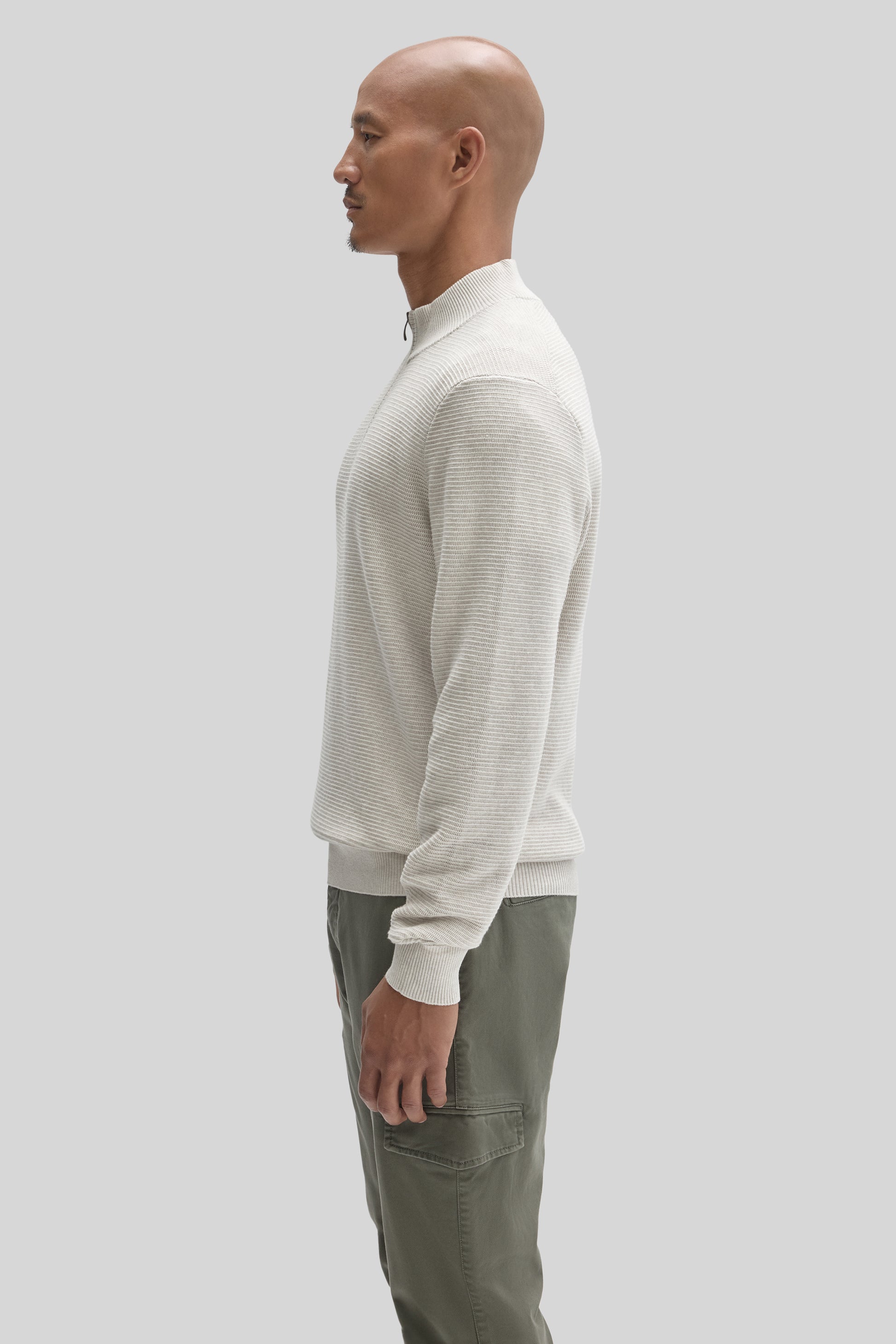 Gonzalo Quarter Zip Sweater in Moonstone