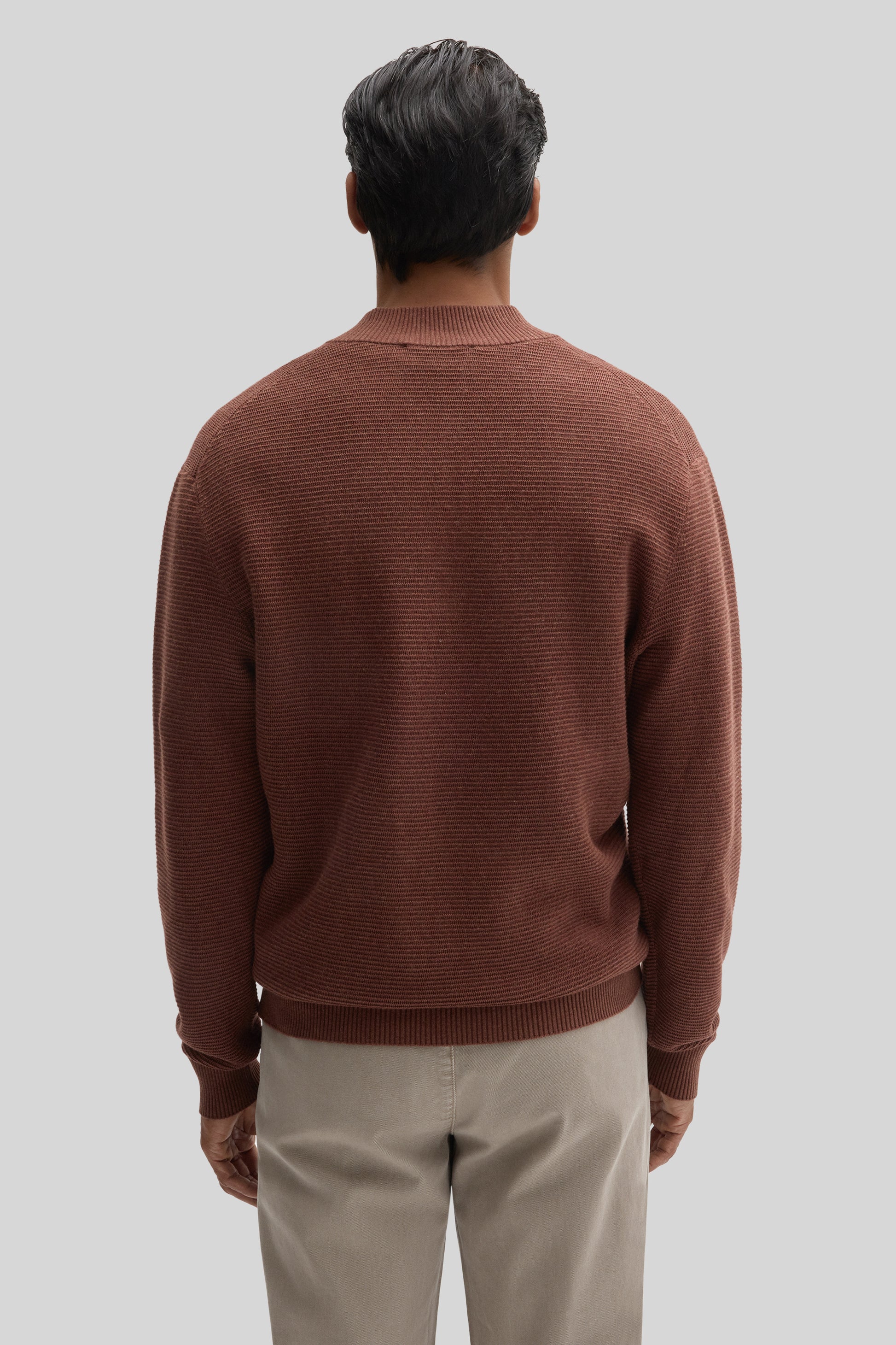 Gonzalo Quarter Zip Sweater in Rusty Brown