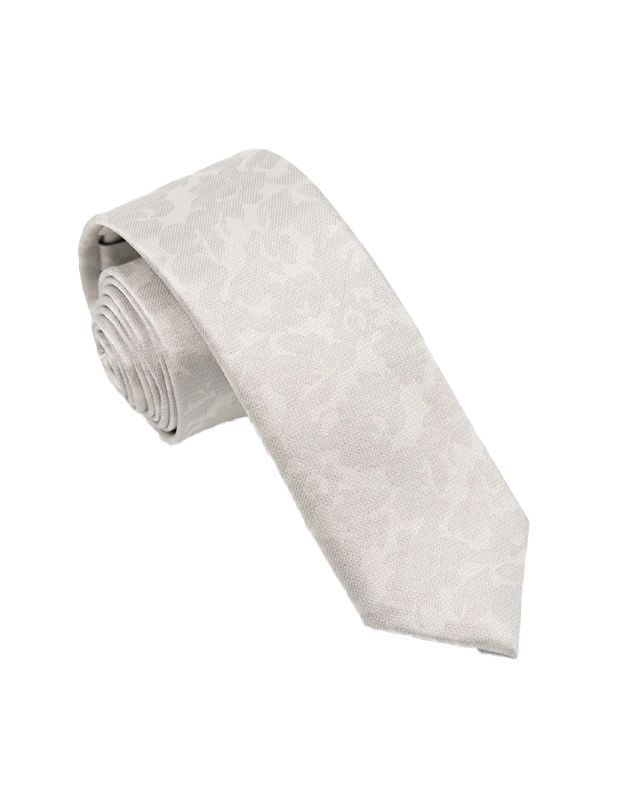 Refinado Floral Silver Tie