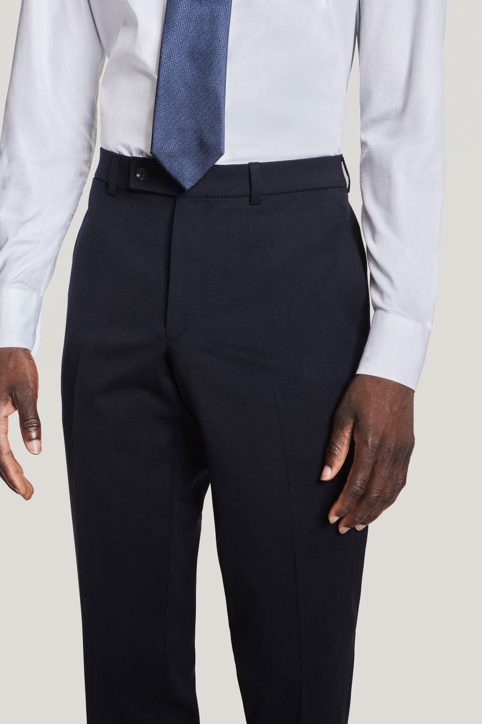 3SIXTY5 Payne Contemporary Trim Suit Trouser in Navy Solid