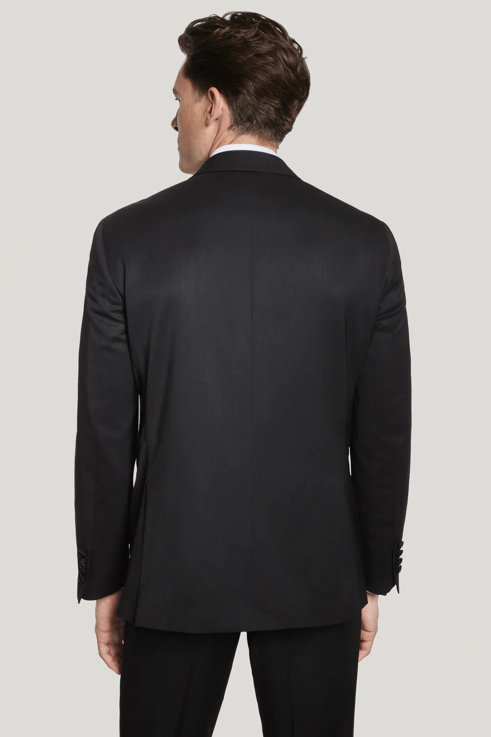 Black Solid Peak Lapel Tuxedo Jacket