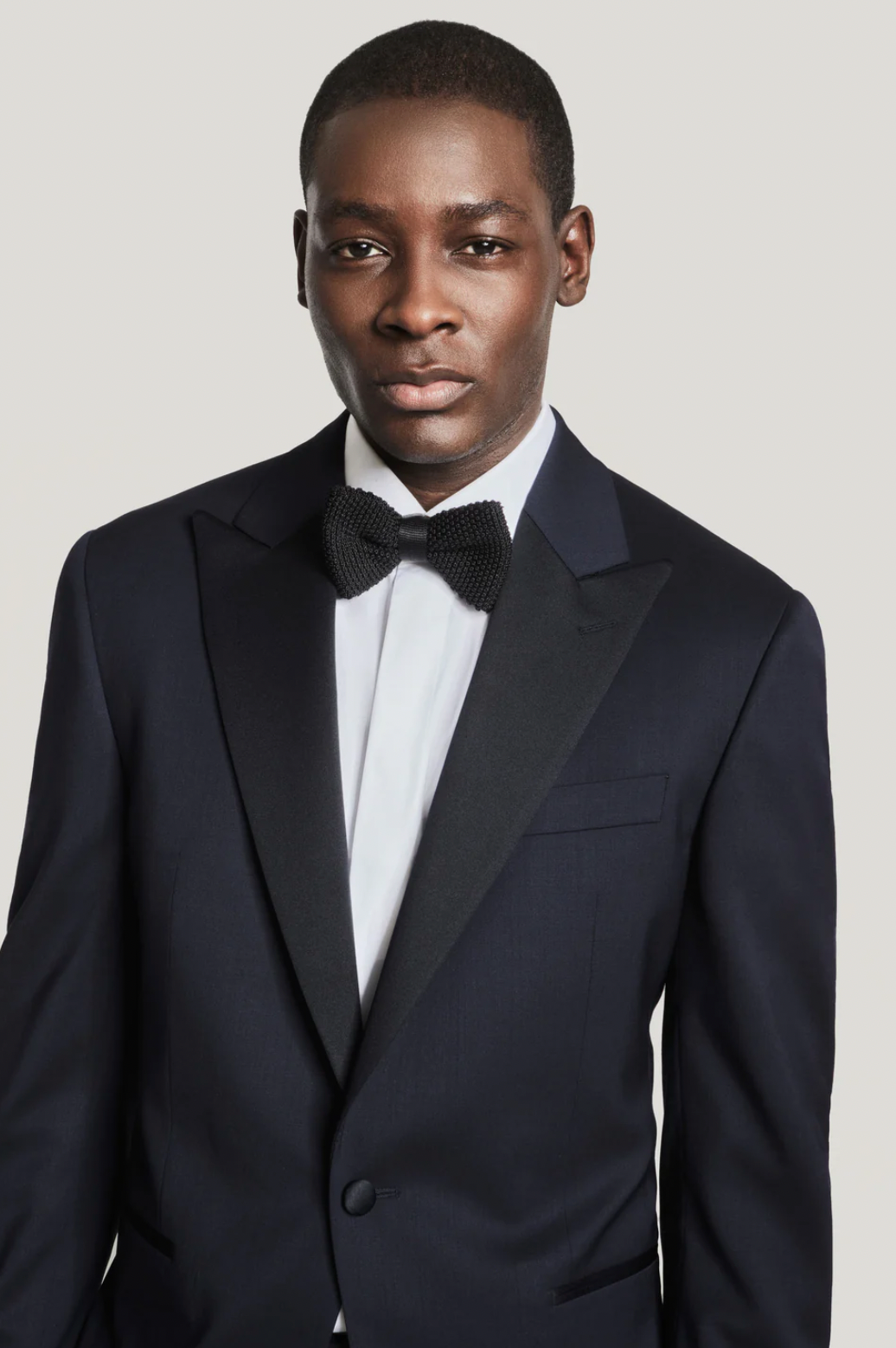 Navy Solid Tuxedo Jacket
