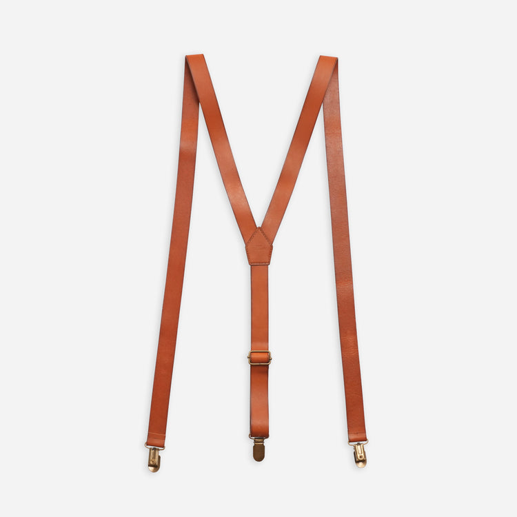 Brown Leather Suspenders