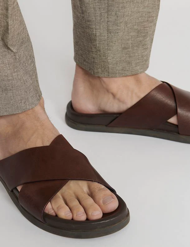 Charles Hunt Sandy Leather Sandal in Espresso Mens Sandals