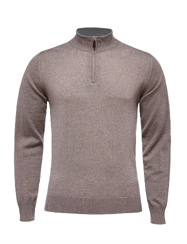 Light Guage Highneck Sweater w/ Elbow Patch